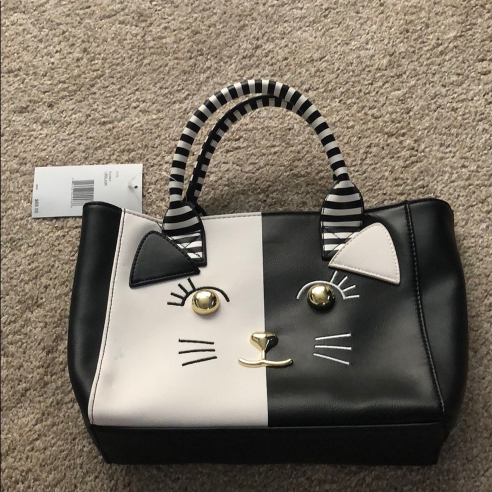 Black and White Cat Design Shoulder Bag
